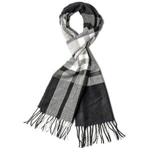 Classic B+W Big Plaid Cashmere-Adjacent Winter Scarf - Incredibly Soft, …